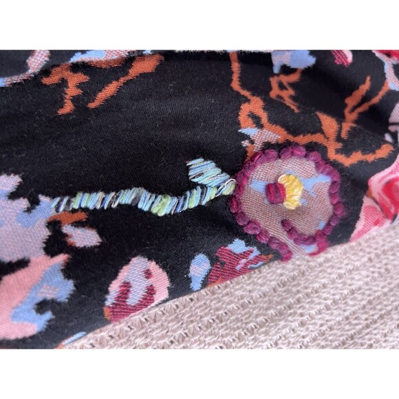 INC Concepts Sz L Floral Embroidered Fringe Open Front Robe Cardigan Boho - Picture 8 of 8